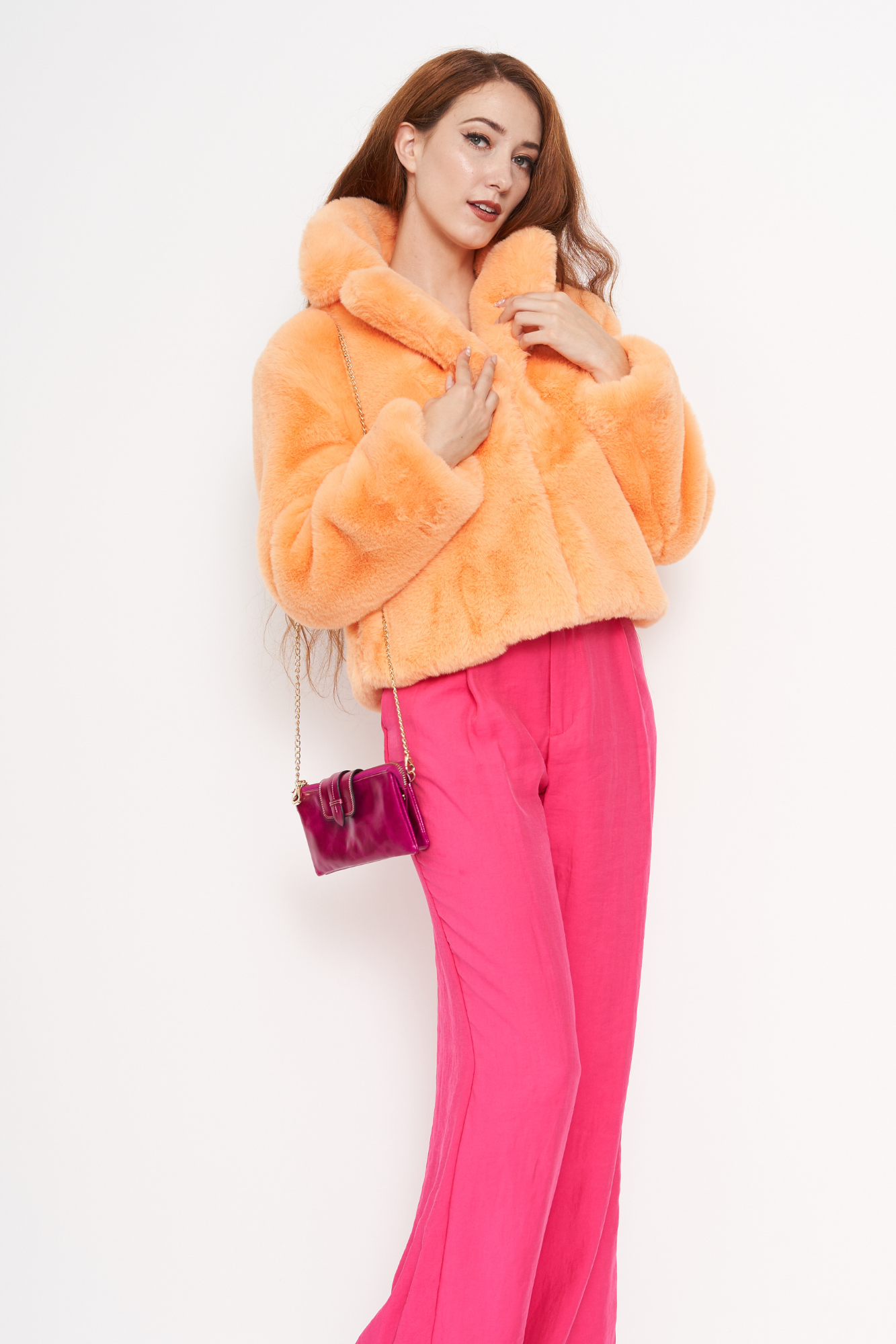 Pink faux fur jacket 2025 zara