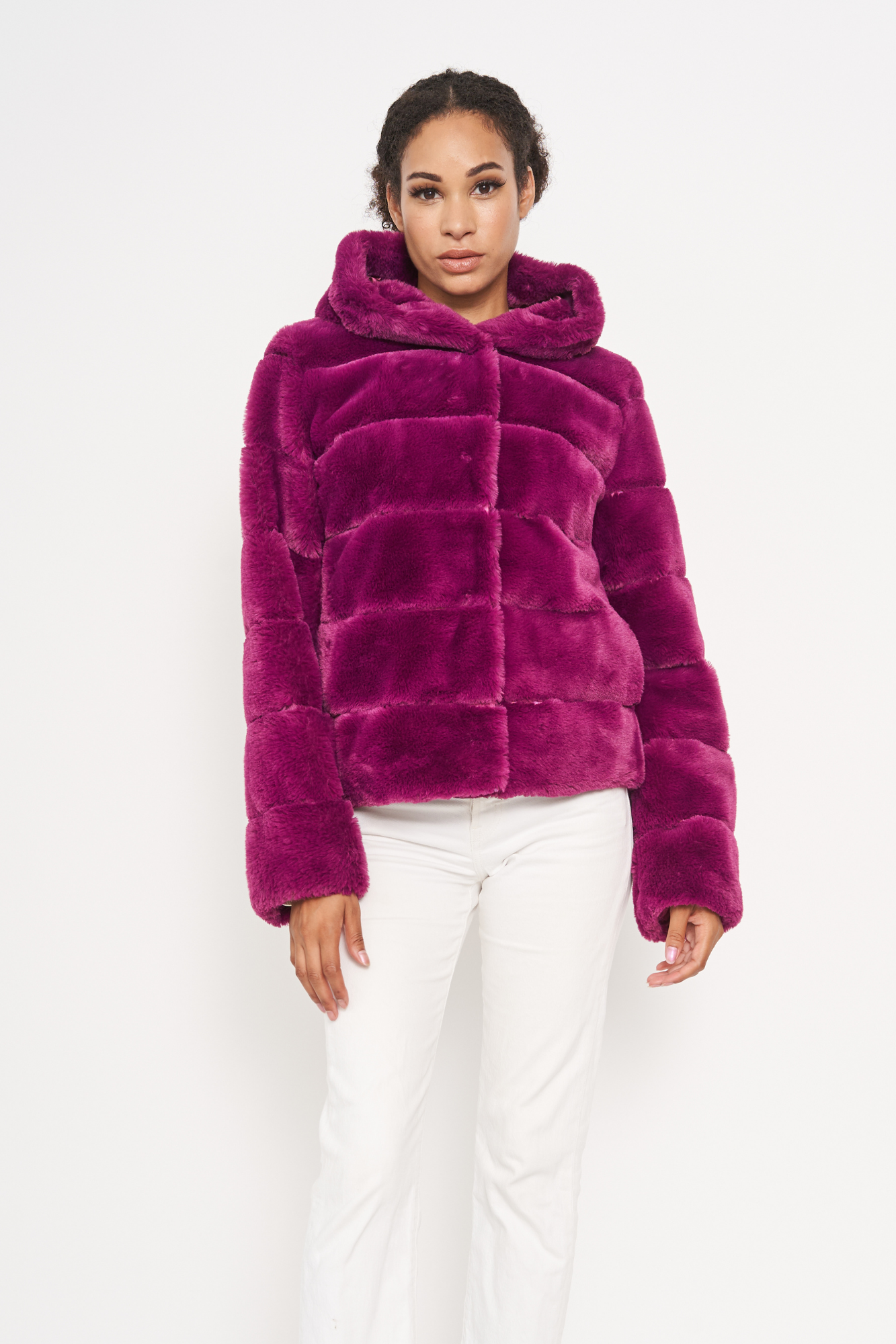 Zip hot sale fur coat
