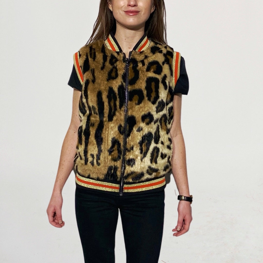 Faux fur hot sale leopard vest